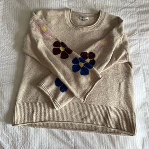 Madewell floral cream sweater